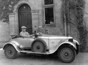 Wodehouse outside Hunstanton Hall, the Norfolk home of his friend Charles le Strange, 1928.