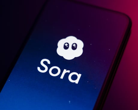 Image of smartphone with blue and white Sora logo.