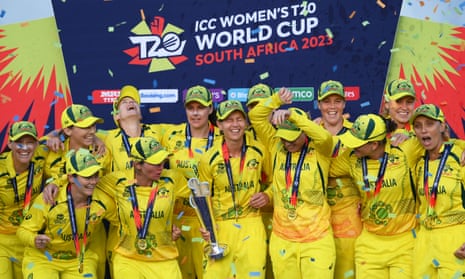 Meg Lanning lifts the ICC Women's T20 World Cup after Australia beat South Africa in the final at Newlands.