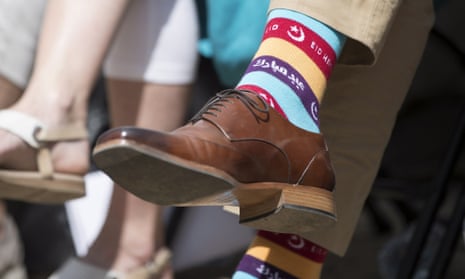 The Canadian prime minister in special socks for Eid and Gay Pride