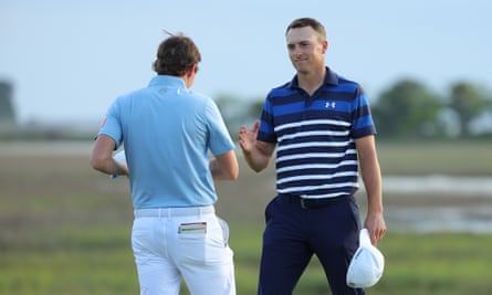 Matt Fitzpatrick and Jordan Spieth shake hands