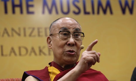The Dalai Lama speaks during a conference in New Delhi, India, on 15 June. 