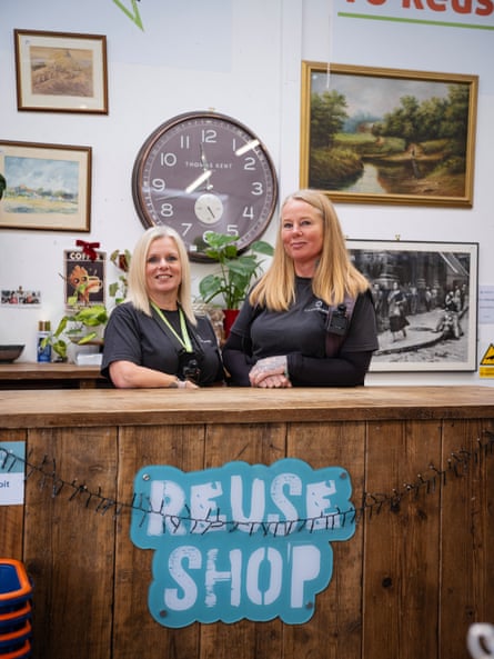 Lisa Charlton, right, with sister Kerry at the Kings Road Reuse shop in Chingford.