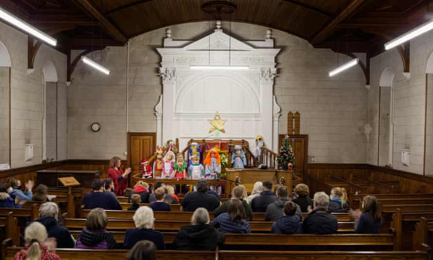 Ysgol Abersoch pupils performing their Christmas concert last year.
