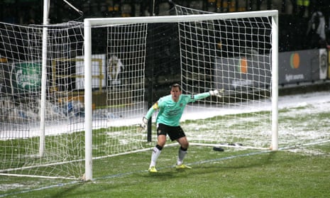 Michael Doyle impressed with a string of saves during a 70-minute stint between the sticks during 10-man Notts County’s 3-1 win over Dagenham and Redbridge.