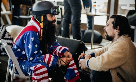 From left: Rameet Chawla, CEO of an app-design company, speaks with Summit co-founder Jeff Rosenthal.