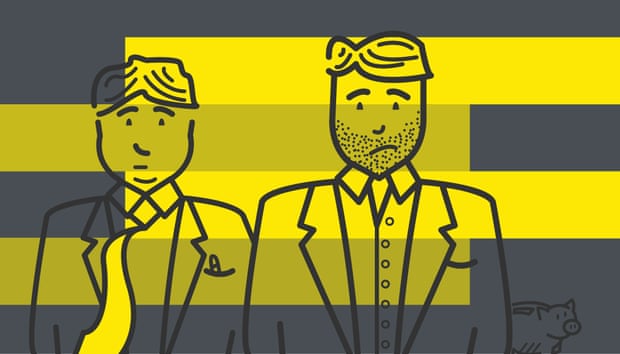 An illustration of some naughty men in real life