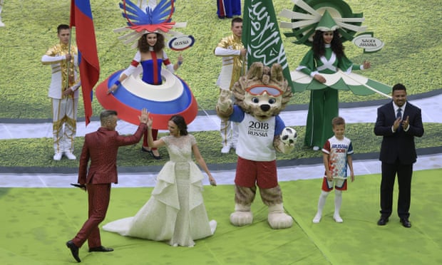 Robbie Williams at the World Cup opening ceremony