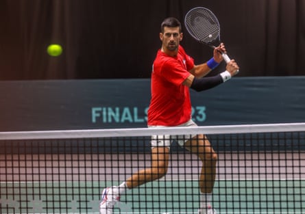 Novak Djokovic practises in Málaga ahead of Serbia's Davis Cup tie