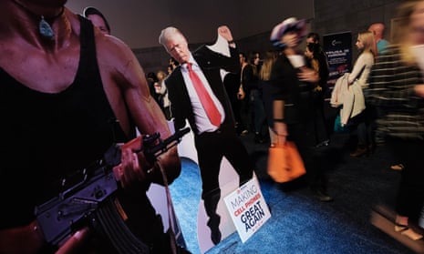 A cutout of Donald Trump at a Turning Point USA event in Phoenix in December. A feedback loop between the Kremlin and parts of the US right has been palpable since the Ukraine war’s start.