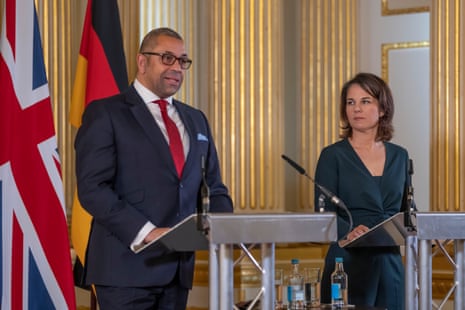 James Cleverly and German foreign minister Annalena Baerbock  