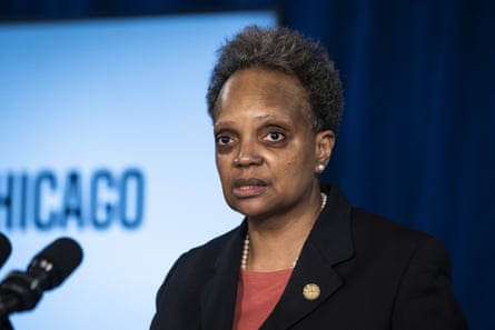 Mayor Lori Lightfoot discusses the videos of 13-year-old Adam Toledo, who was fatally shot by a Chicago police officer, during a news conference at City Hall on Thursday.