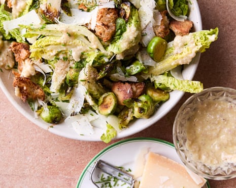 Georgina Hayden's Roast sprout salad with anchovies and parmesan