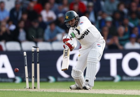 Mohammad Abbas is bowled