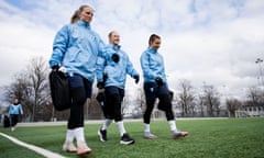 Malmö FF’s Amanda Kander, Sanna Kullberg and Malin Gunnarsson