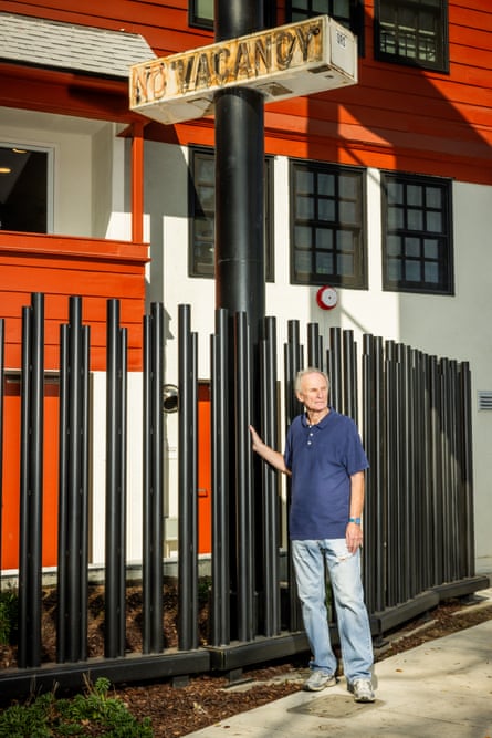 Tony Powell, outside the site of the Holloway Motel in West Hollywood