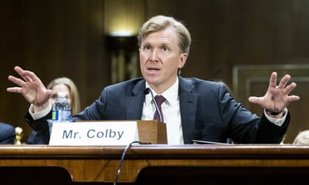 Elbridge Colby at a Senate armed services committee hearing last week.