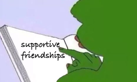 Pepe the frog as envisaged as a ‘wholesome meme’ from Tumblr. 