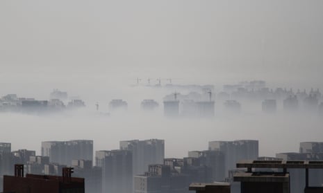 China’s urban sprawl shrouded in fog. Shenyang