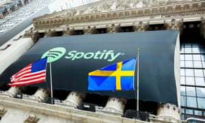Spotify lists on the New York Stock Exchange in 2018.