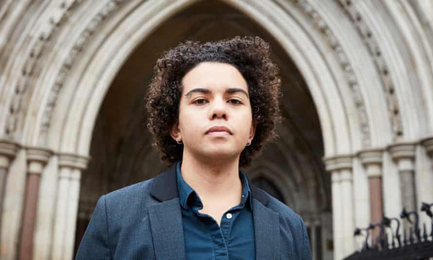 Keira Bell, outside the Royal Courts of Justice where she is bringing a case against Tavistock and Portman NHS Trust.