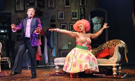A hymn to self-belief … Simon Burke as Georges with John Barrowman, who took over the role of Albin in the Playhouse production of La Cage aux Folles.