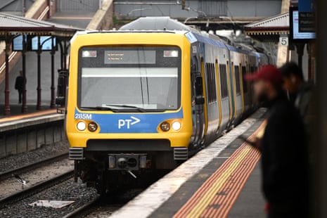 A Metro Trains service at North Melbourne Station in Melbourne