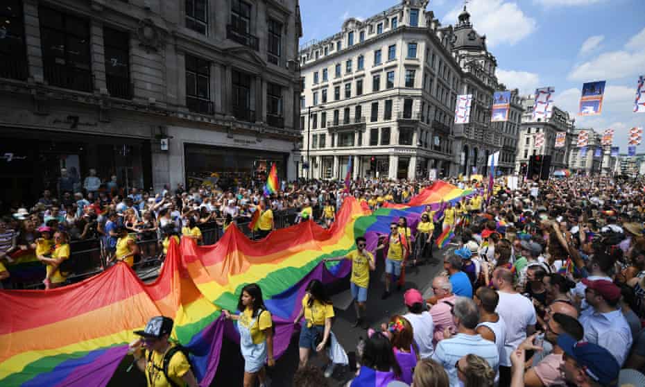 Pride parade in London in 2018