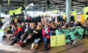 Climate protesters at Schiphol airport
