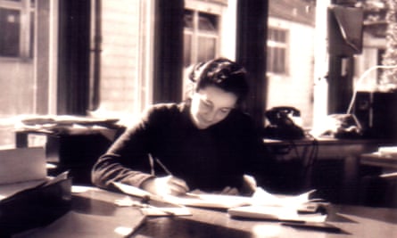 Joan Wingfield at her desk, Bletchley Park library, 1939.