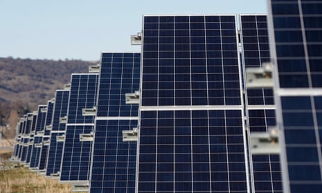 Panels on a solar farm