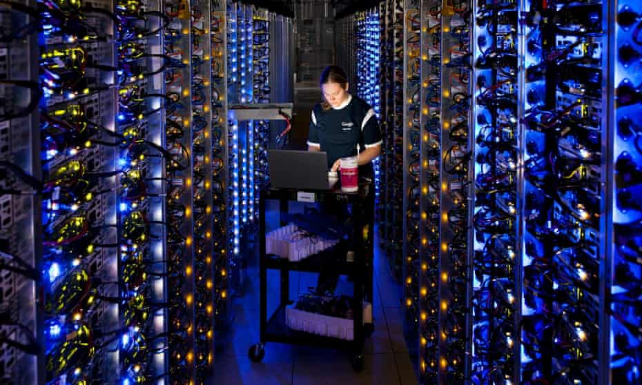 Google’s data centre in Dalles, Oregon. ‘As the world’s demand for computing continues to expand, an increasing proportion of it will take place in shadowy warehouses hundreds of miles from the users who are being served.’