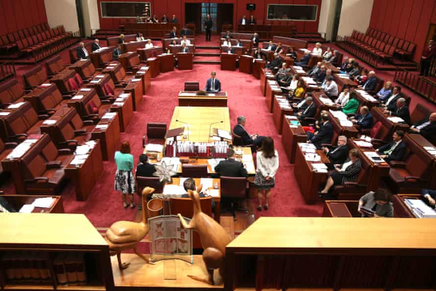 The encryption Bills are voted on in the senate with the government, Labor, One Nation and independents voting for and the greens, Tim Storer, and Centre Alliance voting against in parliament house.