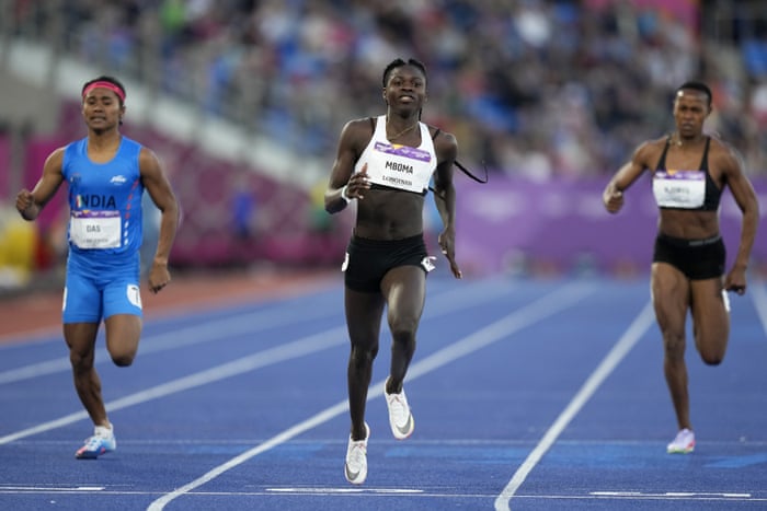 Christine Mboma of Namibia wins this 200m heat.