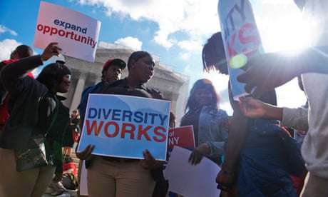 Supreme Court<br>UNITED STATES - OCTOBER 10: Kenya Battle, 17, a junior at Dunbar High School in Northwest, stands outside of the Supreme Court as the justices heard oral arguments in Fisher v. University of Texas case, which could limit affirmative action practices that colleges and universities use in admissions departments. (Photo By Tom Williams/CQ Roll Call)