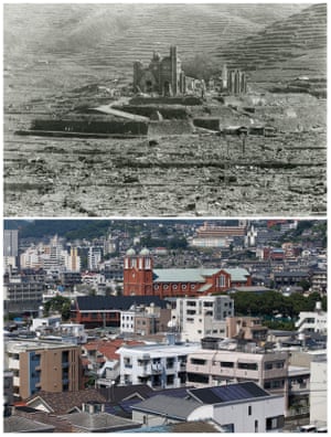 The Urakami Cathedral which was destroyed in Nagasaki on 9 August