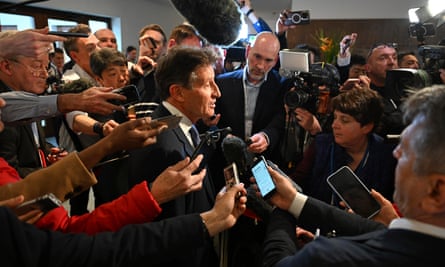 Unsuccessful candidate Sebastian Coe speaks to the media