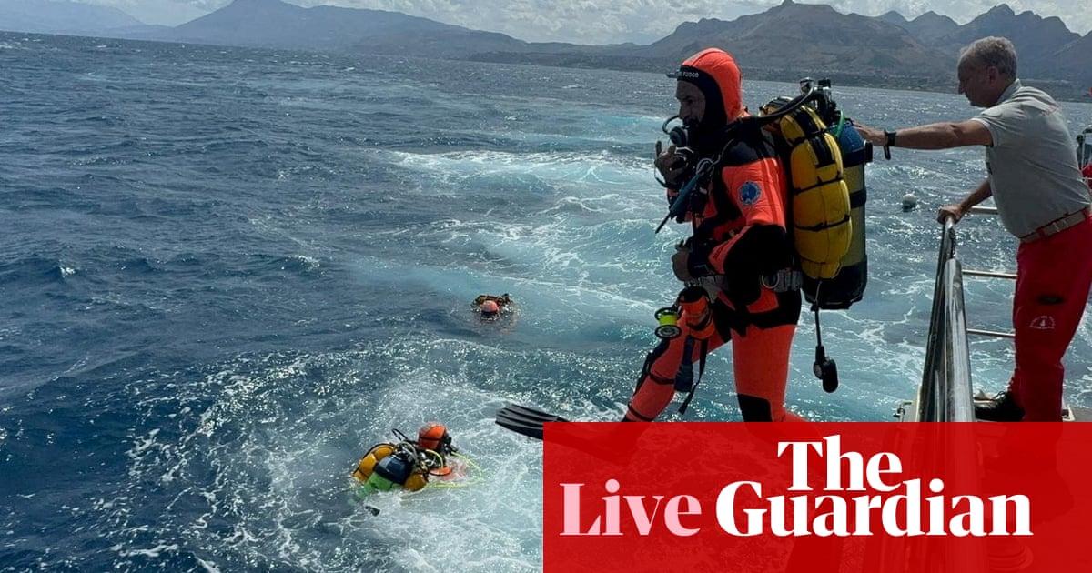 Yacht sinking in Sicily: Search for missing tech tycoon Mike Lynch and Bayesian passengers continues – live | Italy Yacht sinking in Sicily: Search for missing tech tycoon Mike Lynch and Bayesian passengers continues – live | Italy