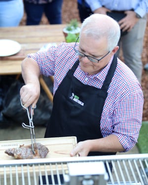 Prime minister Scott Morrison at the Beef Australia Expo 2021 in Rockhampton on Tuesday.
