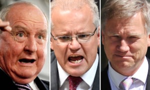 Alan Jones, Scott Morrison and conservative commentator Andrew Bolt