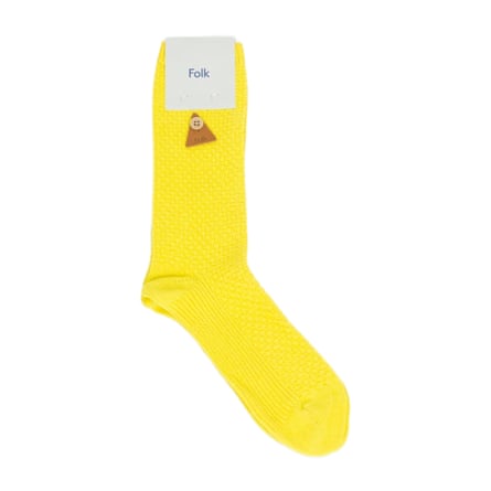 Folk Waffle Socks – Yellow