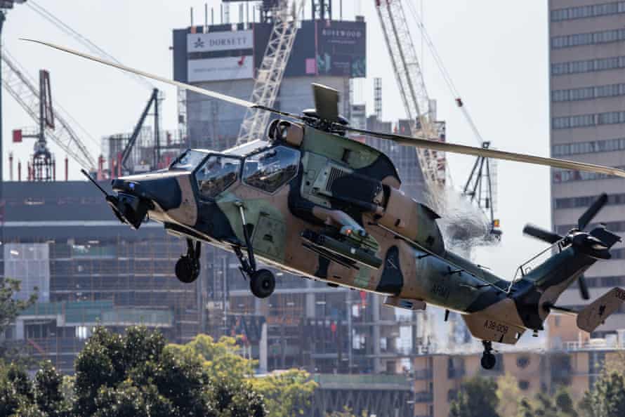 A MRH90 Taipan helicopter in Brisbane in 2021.