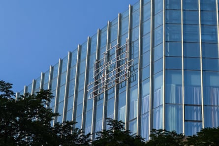 Brackets left after removal of the Prince Group’s logo from its headquarters
