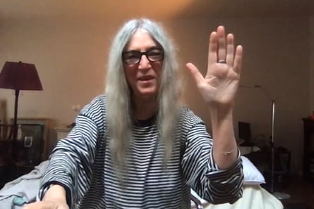 Patti Smith performing her poetry online.