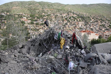 A view of damage after an Israeli attack on Shebaa in southern Lebanon.