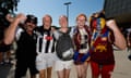 Fans ahead of the 2023 AFL grand final between the Collingwood Magpies and the Brisbane Lions at the MCG. The first bounce in Melbourne is 2:30pm AEDT.