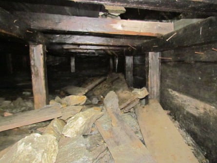 Inside the cave barracks on Mount Scorluzzo.