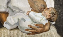 Plenty to analyse … Esther and Albie, 1995, Lucian Freud’s painting of his daughter and grandson.