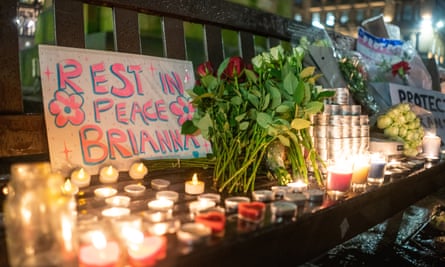 A vigil for Brianna Ghey in Glasgow in February.