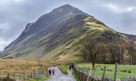 Walkers at Fleetwith Pike in the Lake District